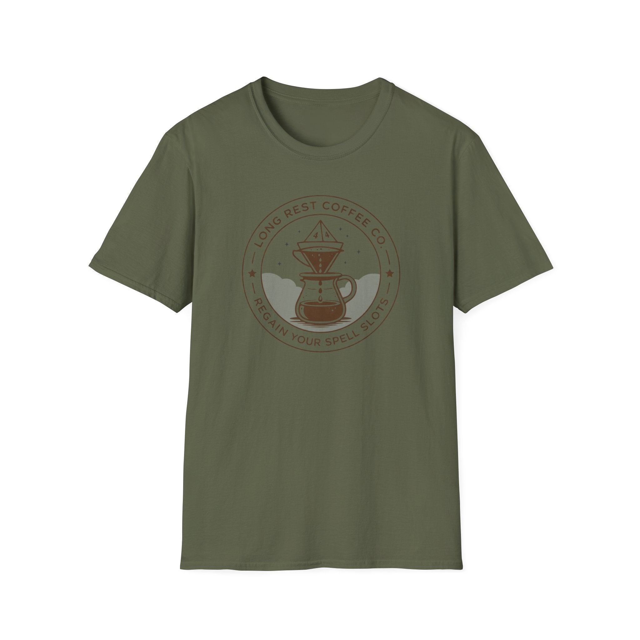 Long Rest Coffee T-Shirt — Line Art