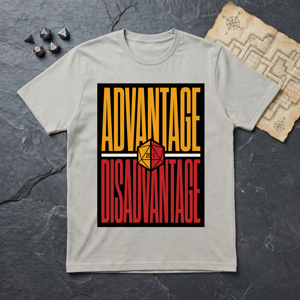 Advantage / Disadvantage T-Shirt — Ice Grey