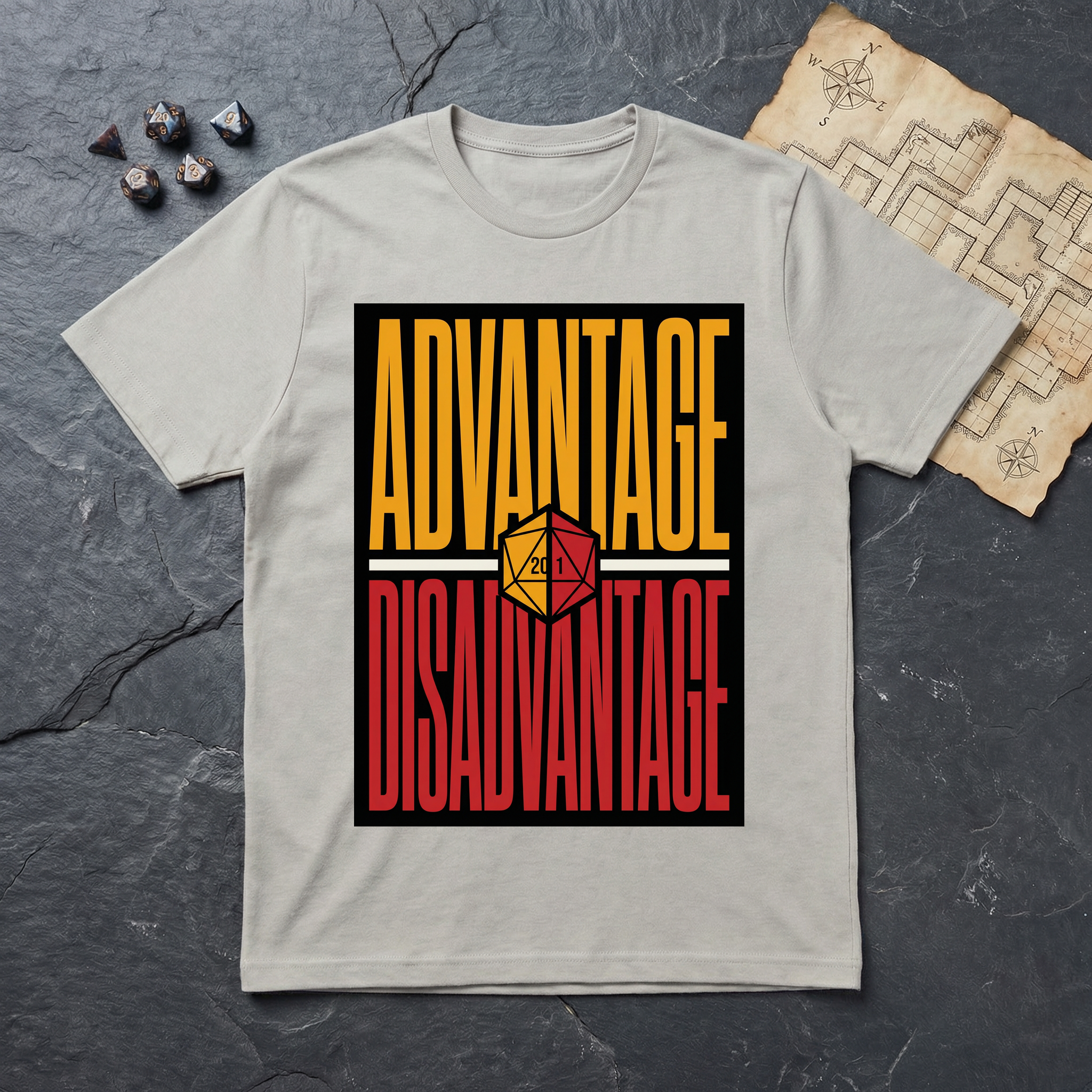 Advantage / Disadvantage T-Shirt — Ice Grey