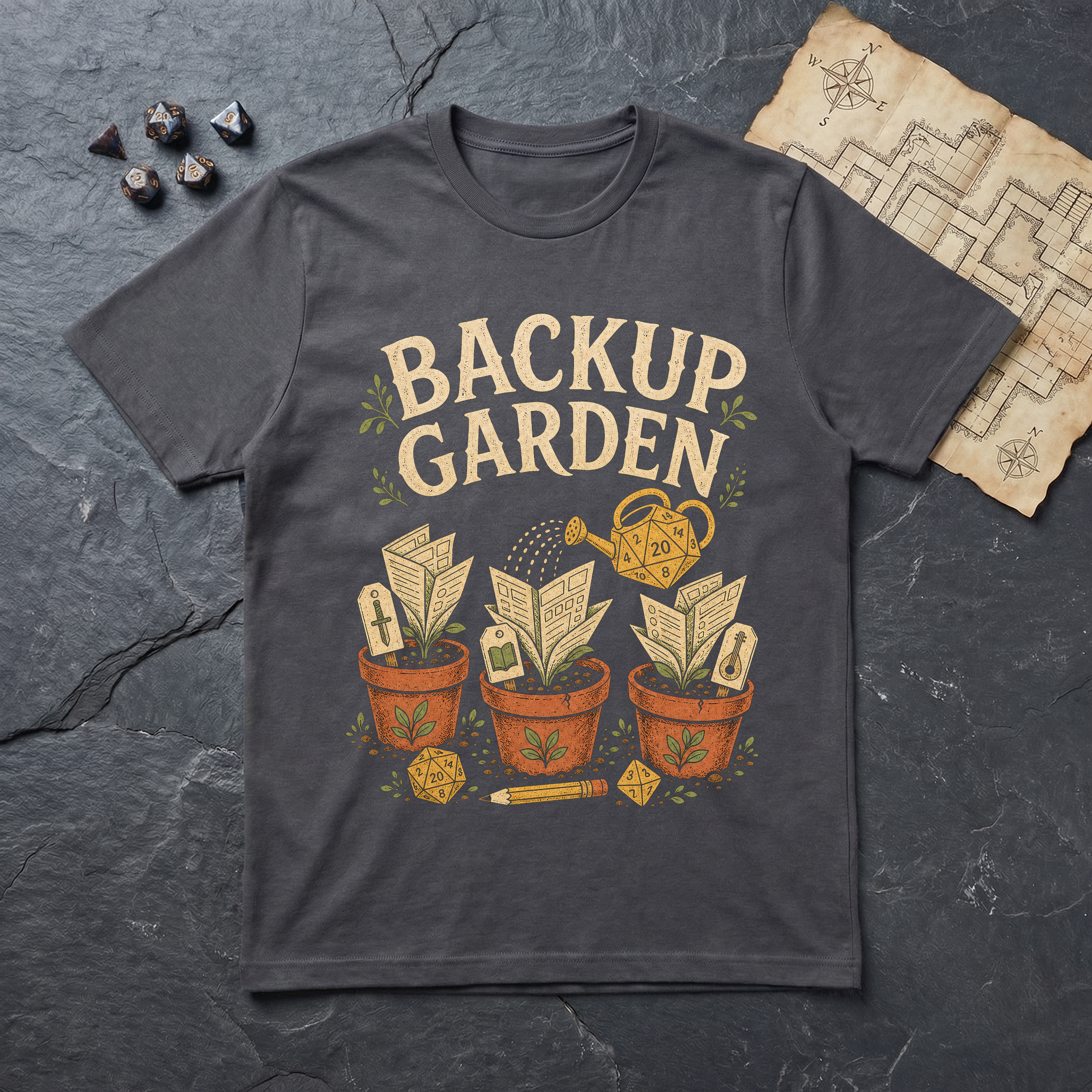 Backup Garden T-Shirt — Charcoal