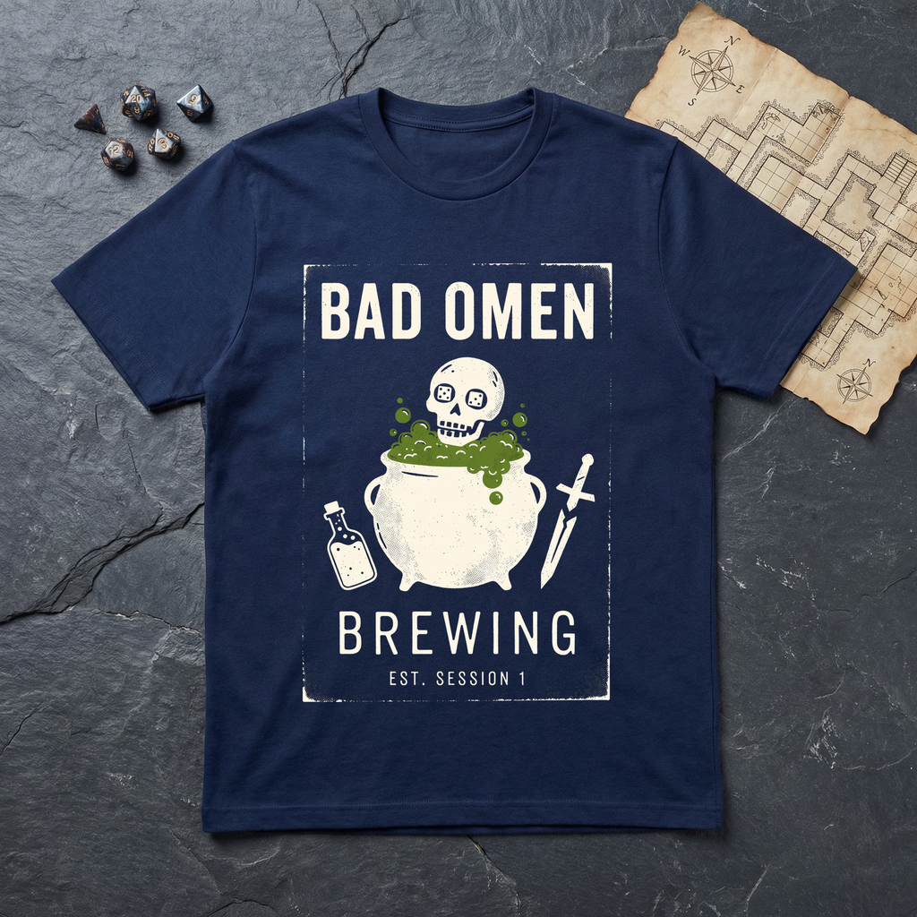 Bad Omen Brewing T-Shirt (V2) — Navy