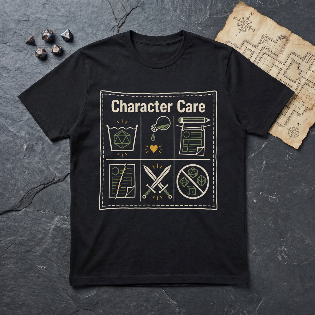 Character Care Label T-Shirt — Black