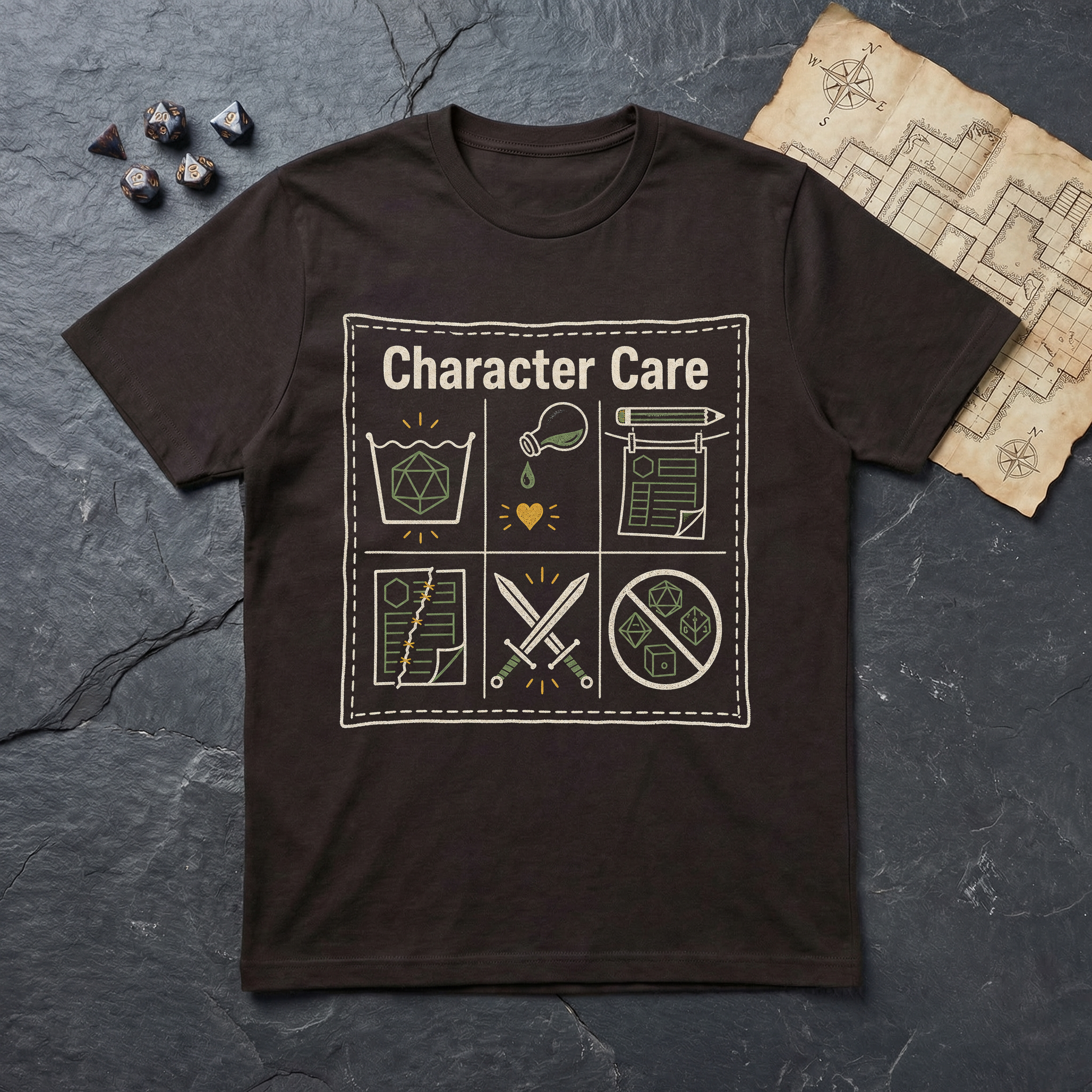 Character Care Label T-Shirt — Dark Chocolate