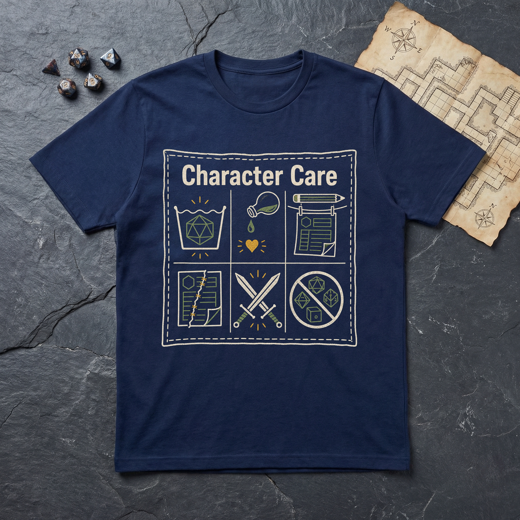 Character Care Label T-Shirt — Navy