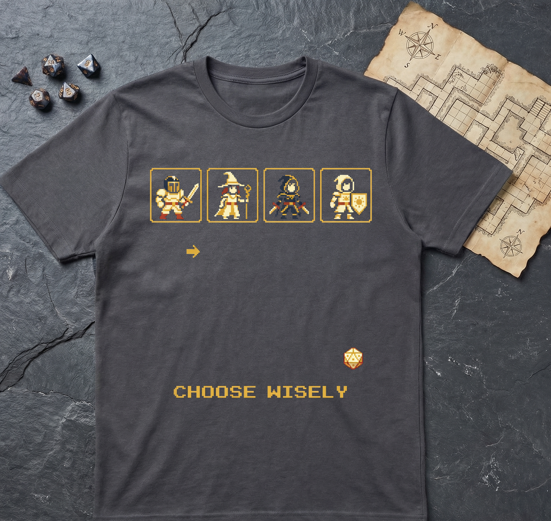 Character Select T-Shirt — Charcoal