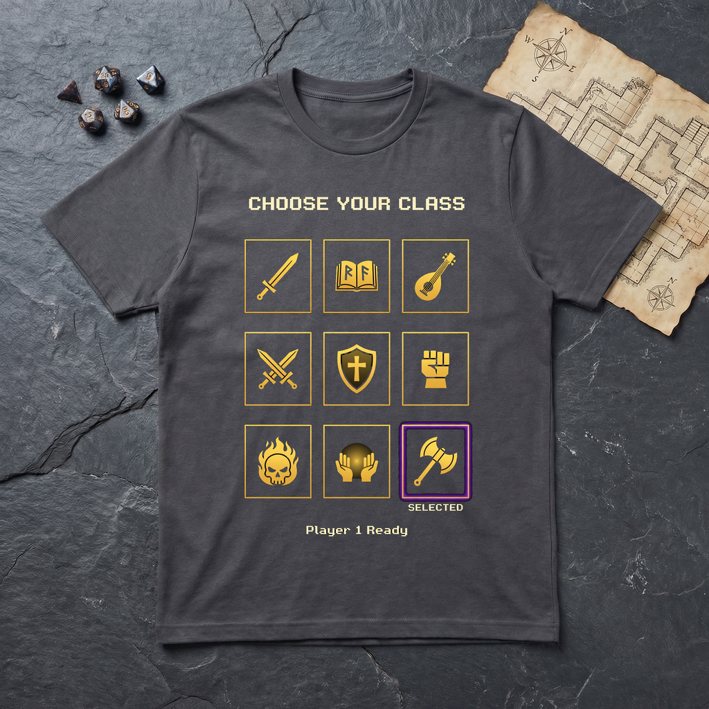 Class Select Screen T-Shirt — Charcoal