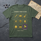 Class Select Screen T-Shirt — Military Green
