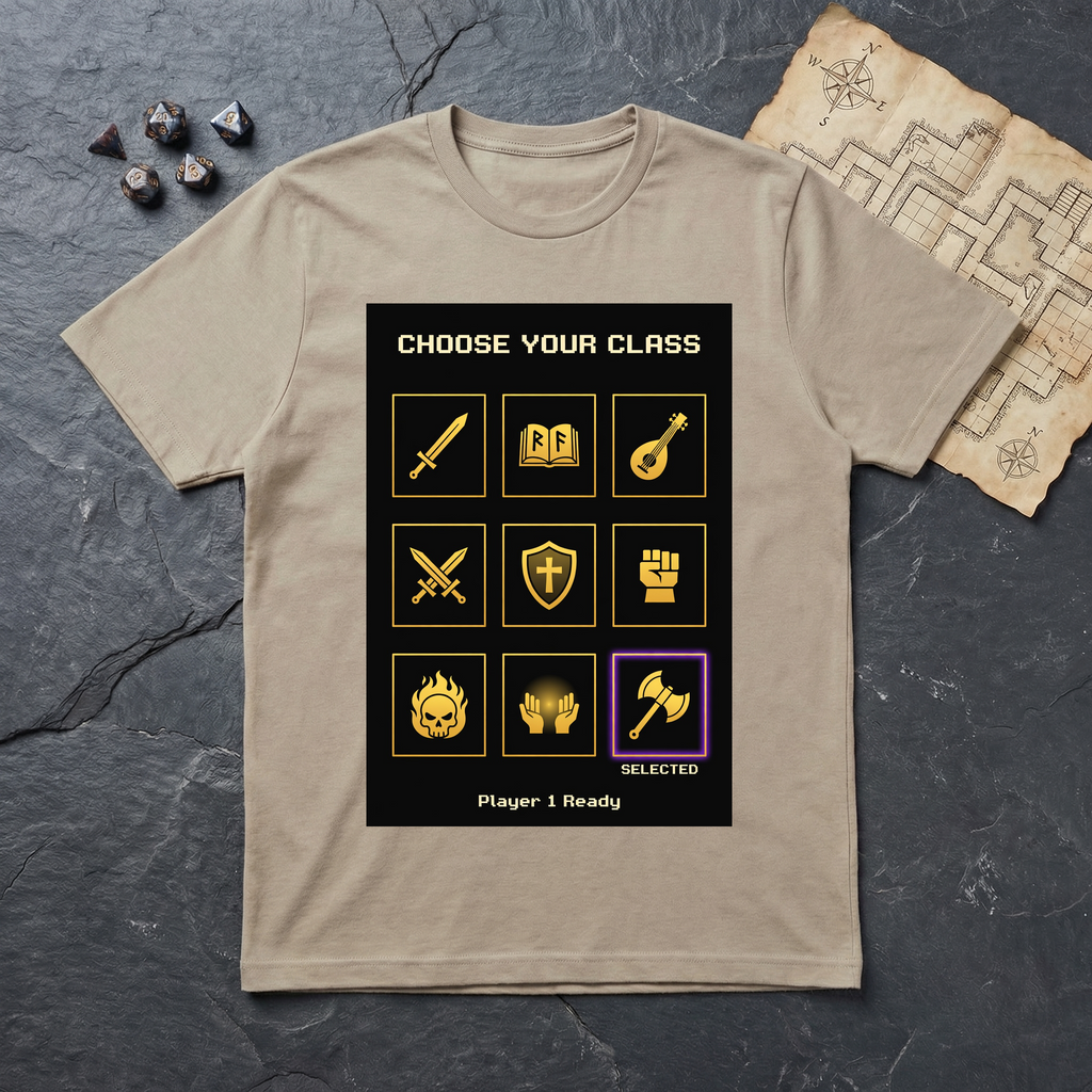 Class Select Screen T-Shirt — Sand