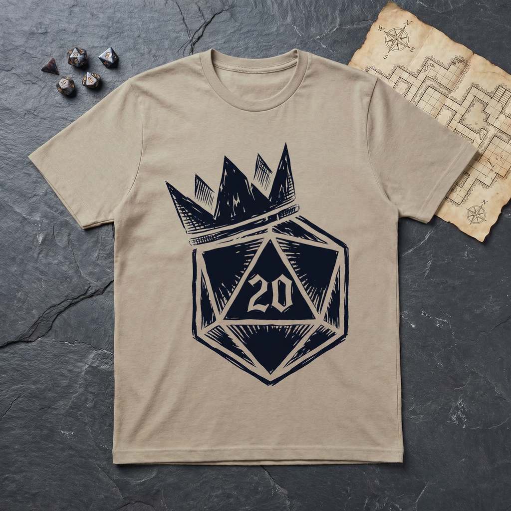 Crowned D20 T-Shirt — Sand