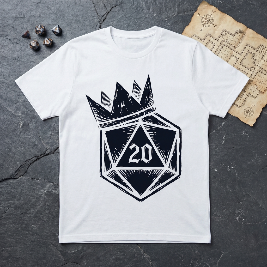 Crowned D20 T-Shirt — White