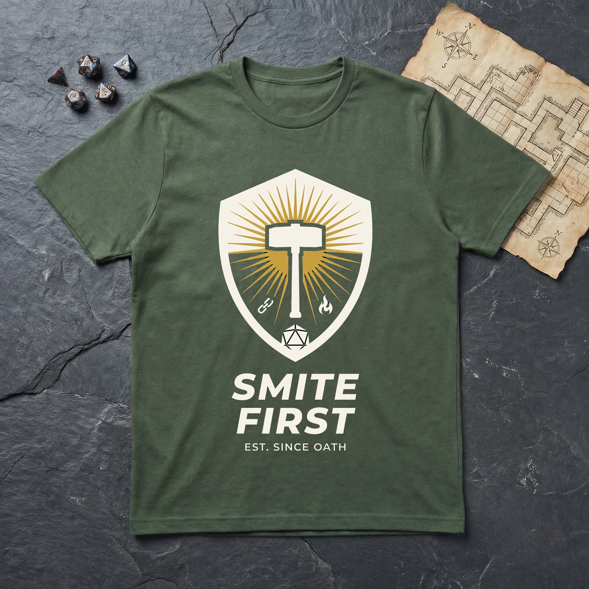 Smite First T-Shirt — Military Green