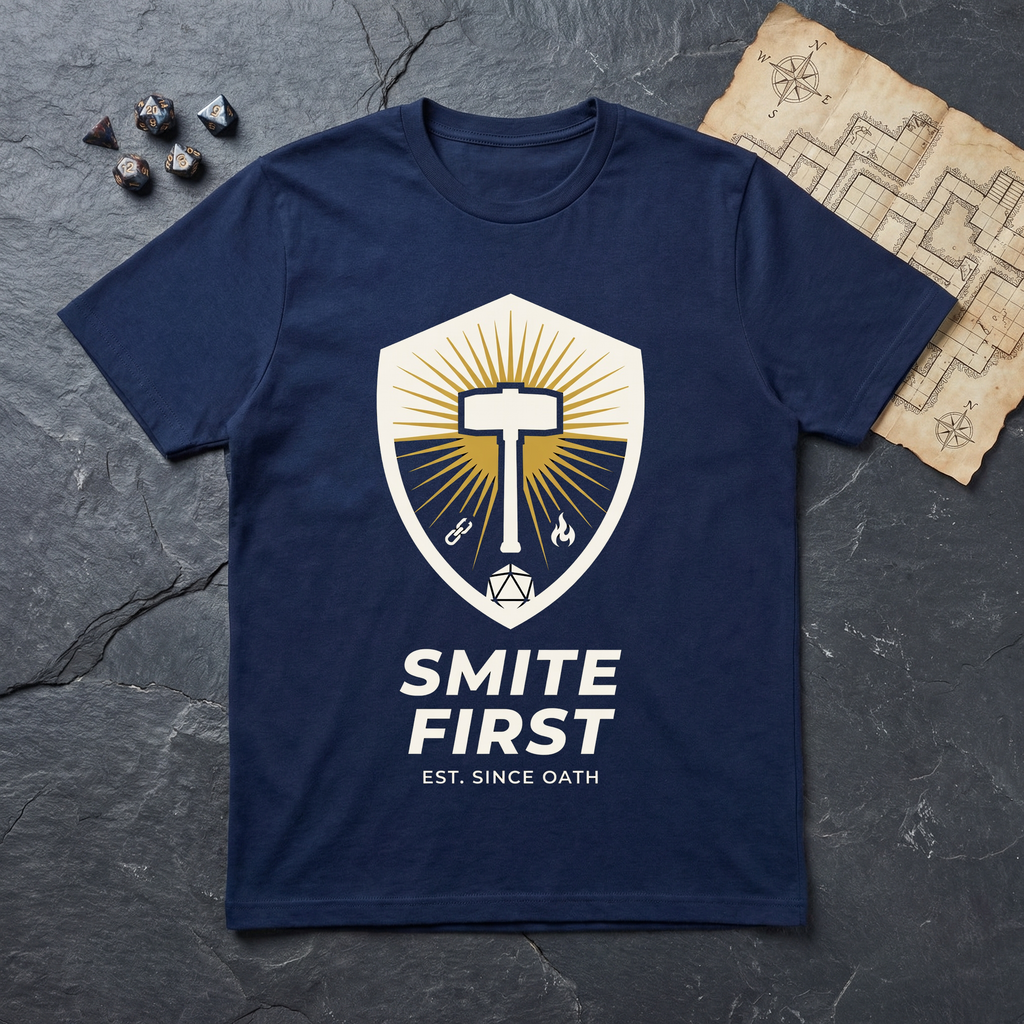 Smite First T-Shirt — Navy