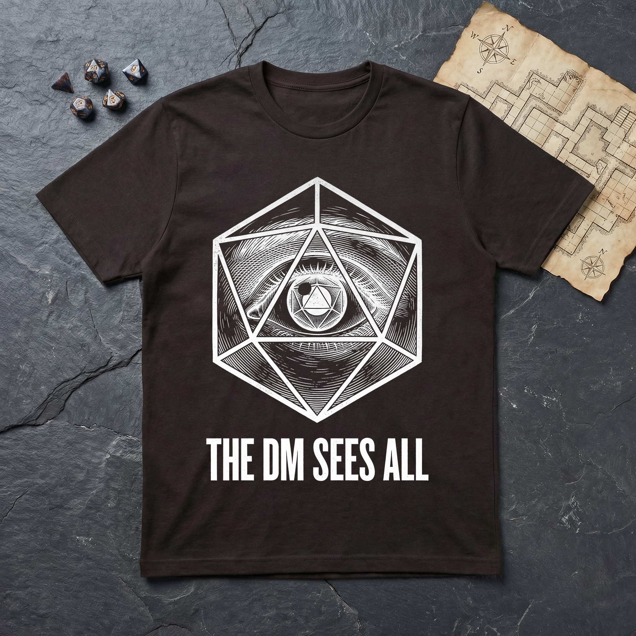 The DM Sees All T-Shirt — Dark Chocolate