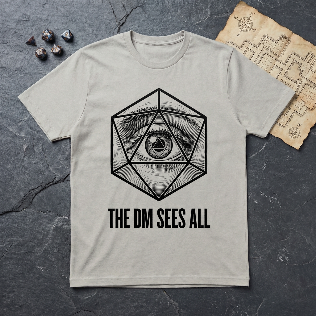 The DM Sees All T-Shirt — Ice Grey