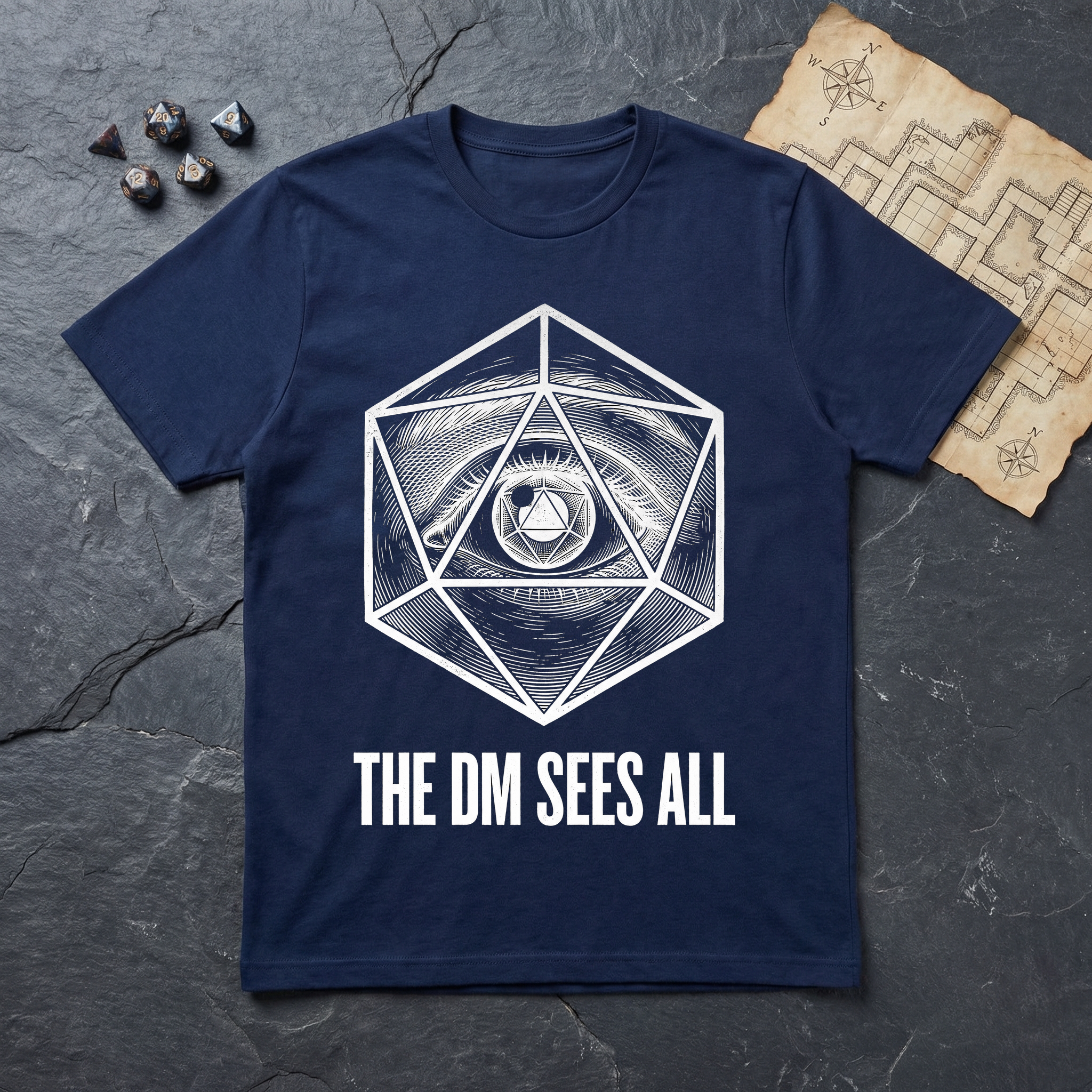 The DM Sees All T-Shirt — Navy