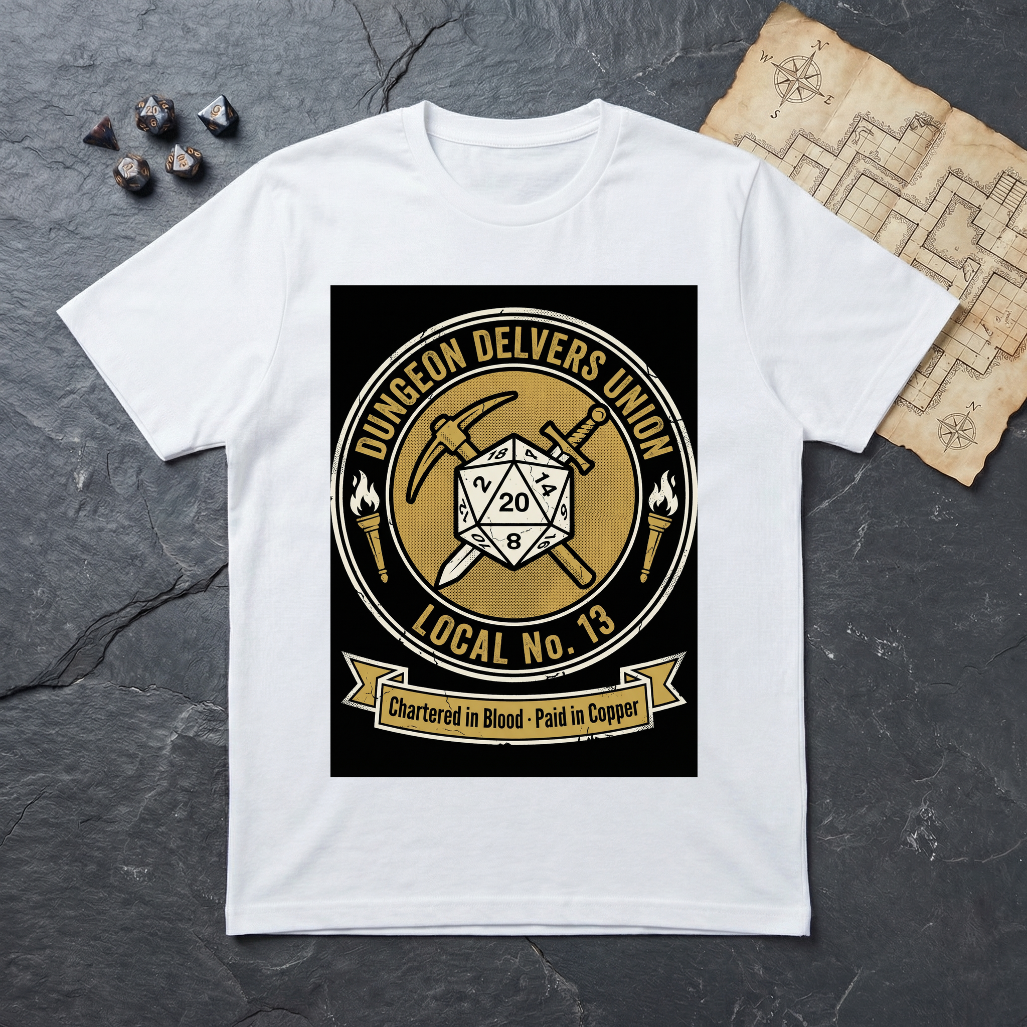 Dungeon Delvers Union Local 13 T-Shirt — White