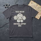 Emotional Support Dice T-Shirt — Charcoal