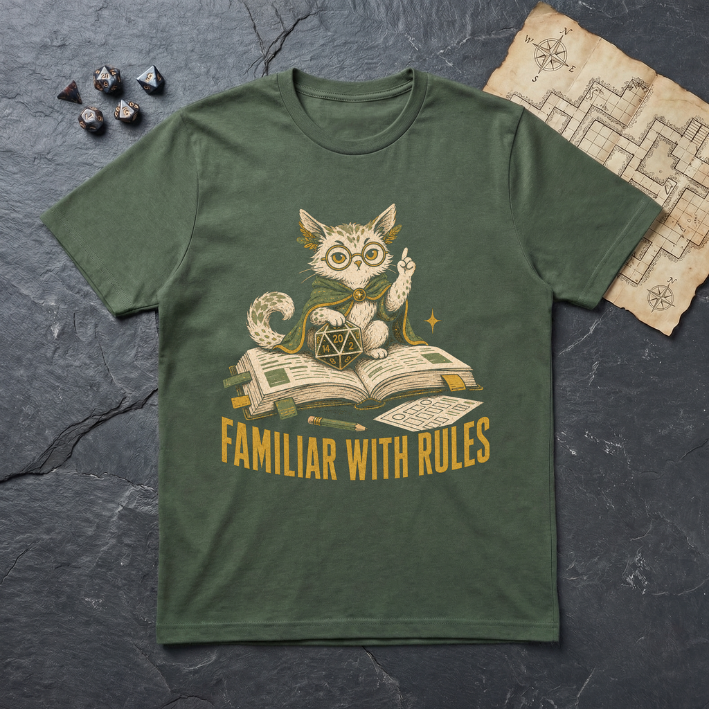 Familiar With Rules T-Shirt — Military Green