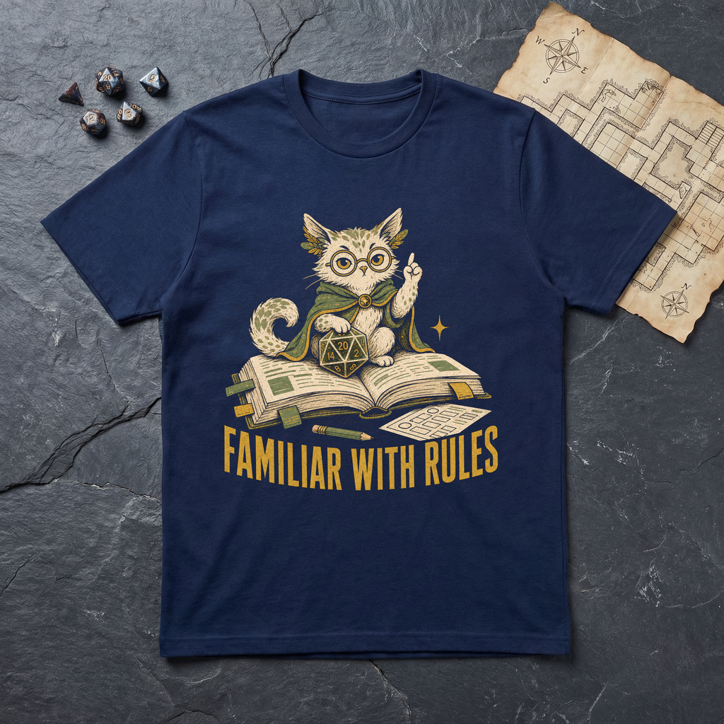 Familiar With Rules T-Shirt — Navy