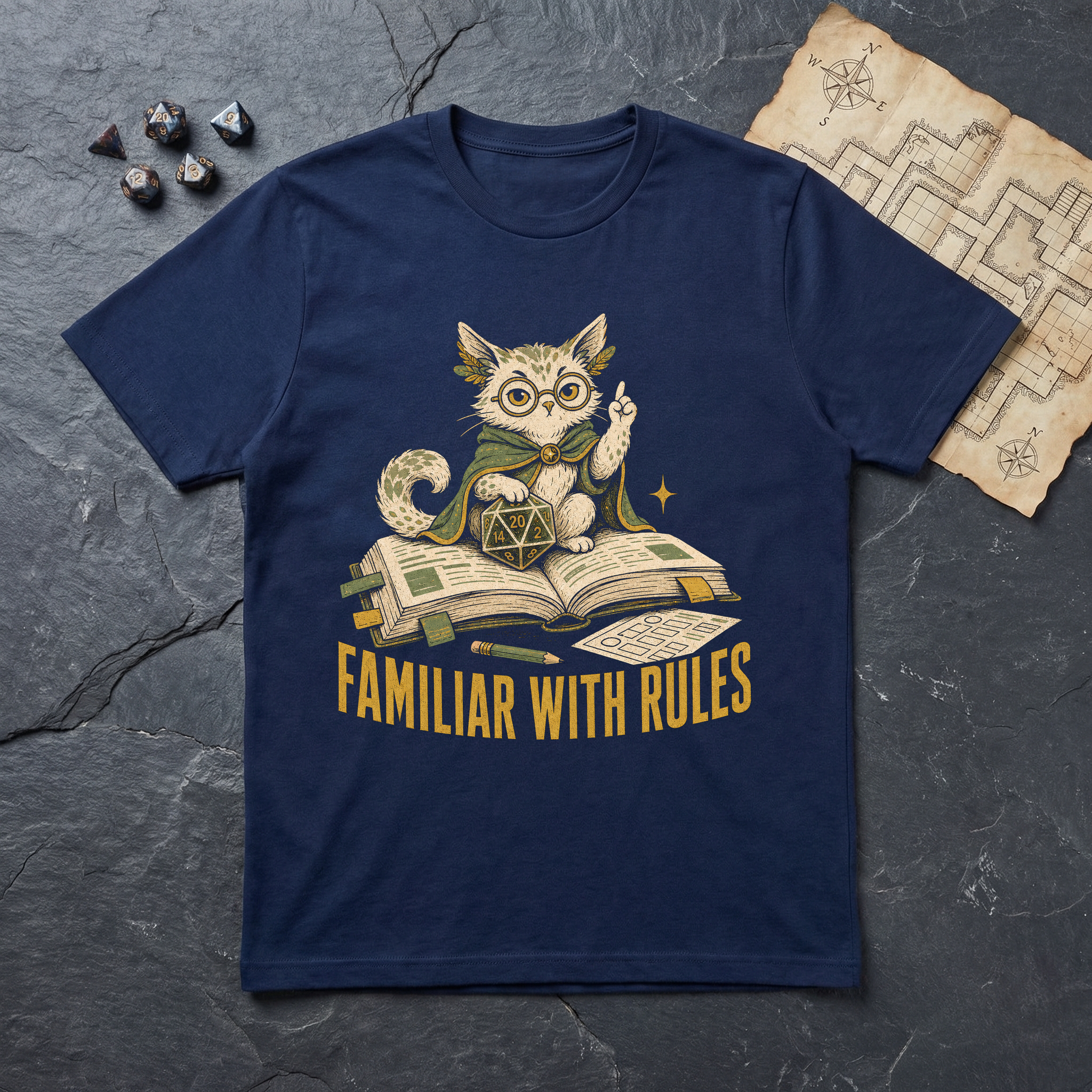 Familiar With Rules T-Shirt — Navy