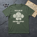 Emotional Support Dice T-Shirt — Military Green