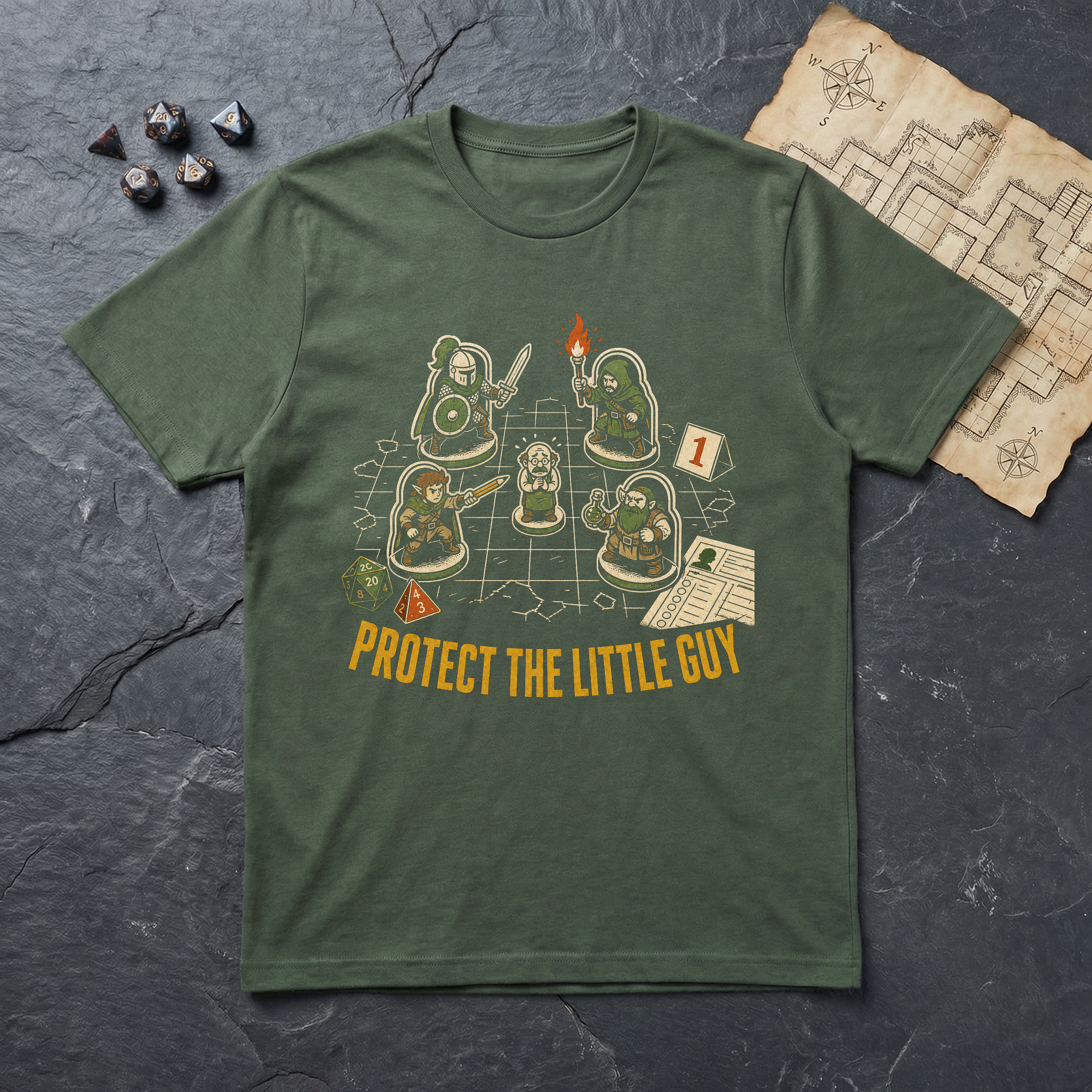 Little Guy Protocol T-Shirt — Military Green
