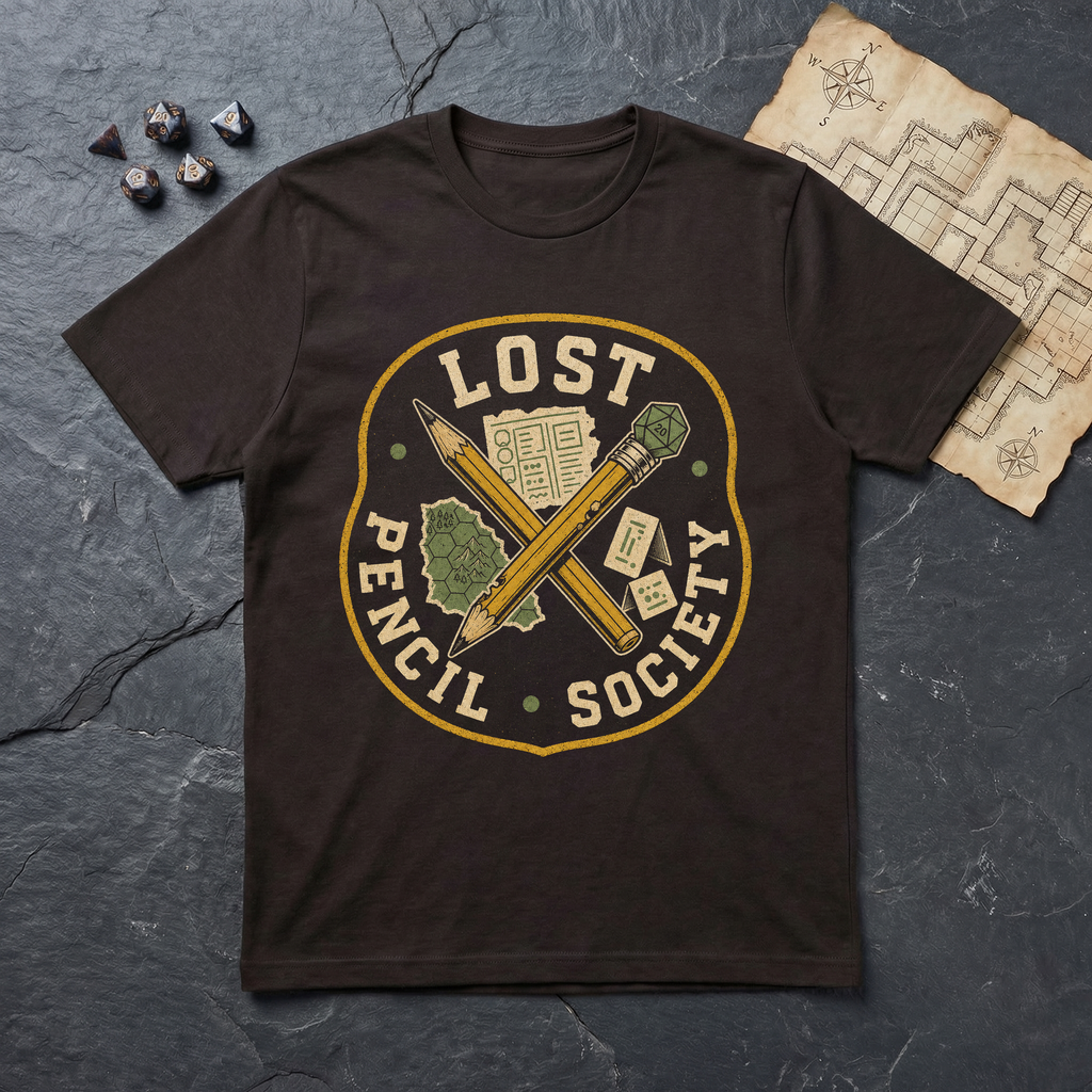 Lost Pencil Society T-Shirt — Dark Chocolate