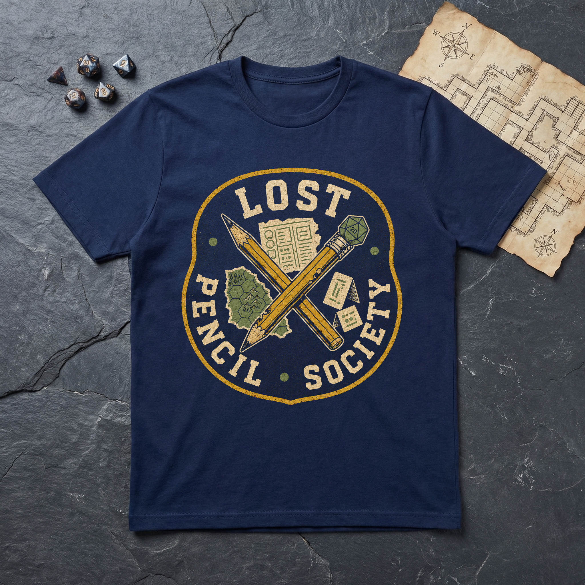 Lost Pencil Society T-Shirt — Navy