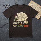 Map Folding Check T-Shirt — Dark Chocolate