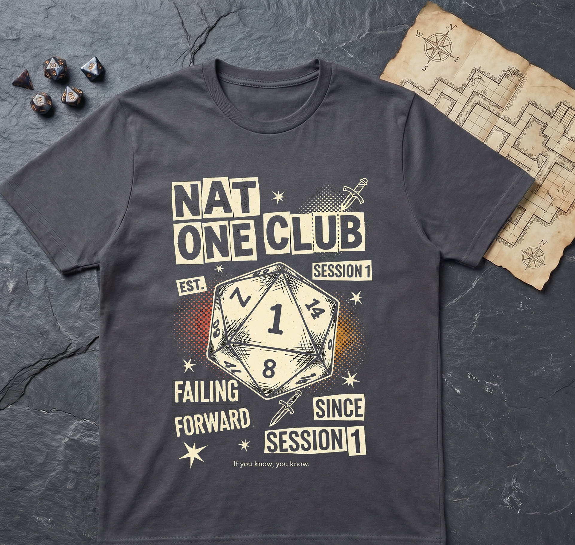 Nat One Club T-Shirt — Charcoal