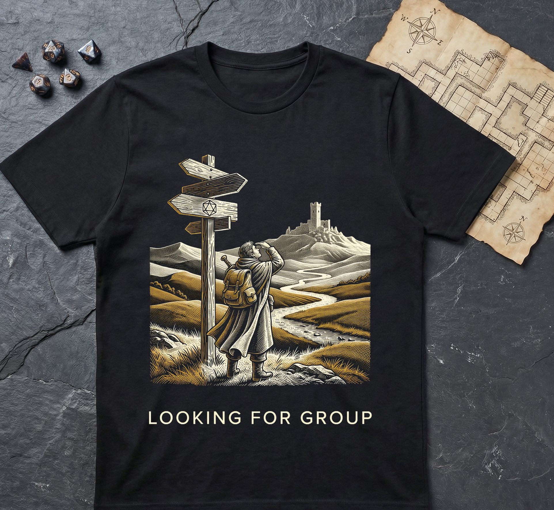 Party Finder T-Shirt — Black