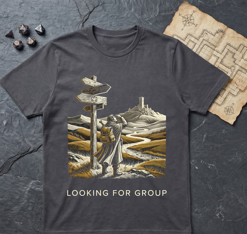 Party Finder T-Shirt — Charcoal