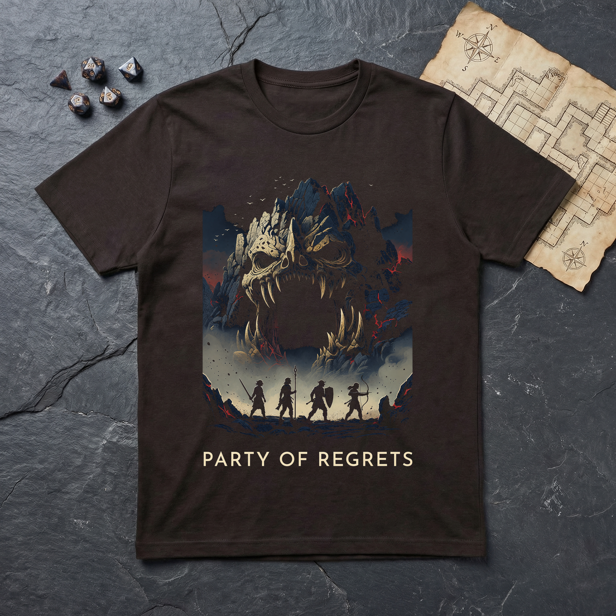 Party of Regrets T-Shirt (V2) — Dark Chocolate