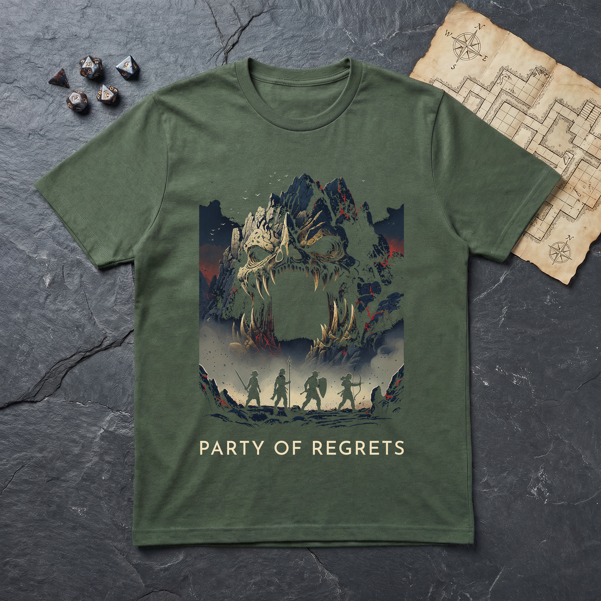 Party of Regrets T-Shirt (V2) — Military Green