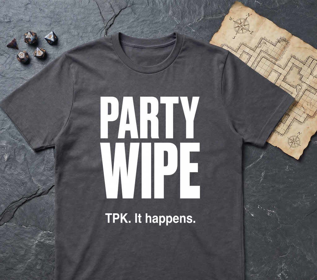 Party Wipe T-Shirt — Charcoal
