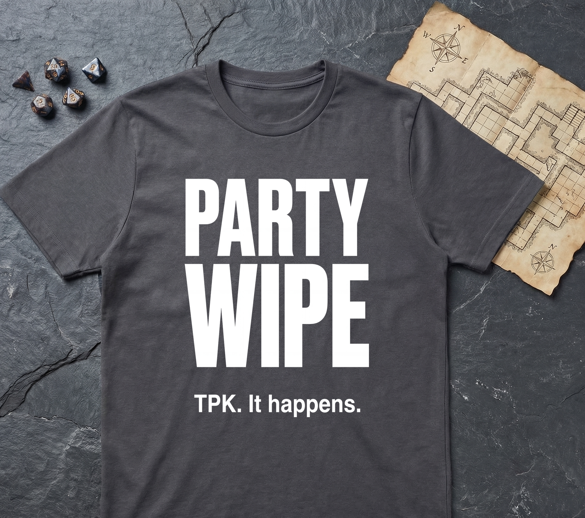 Party Wipe T-Shirt — Charcoal