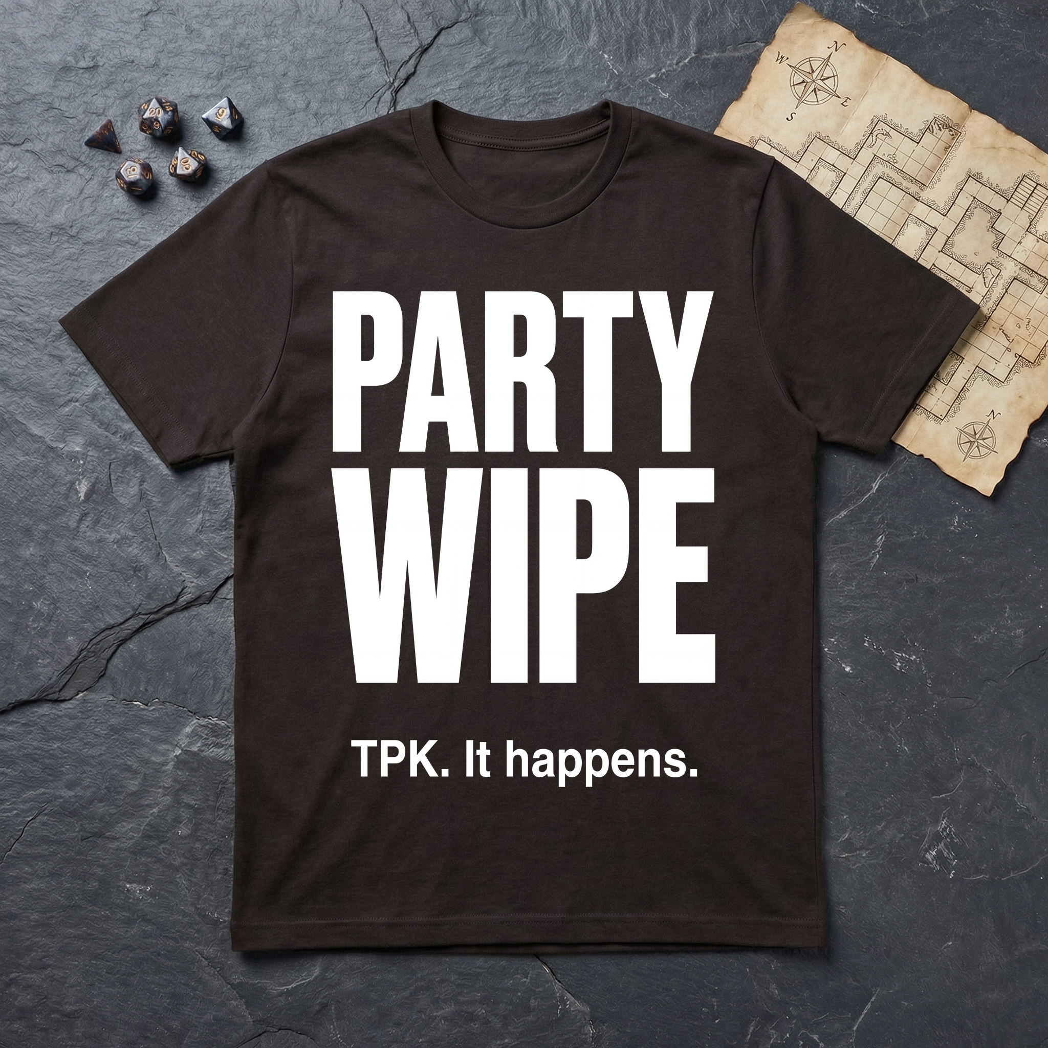 Party Wipe T-Shirt — Dark Chocolate