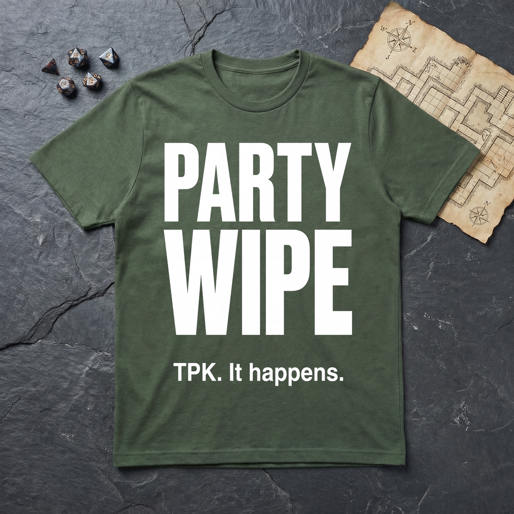 Party Wipe T-Shirt — Military Green