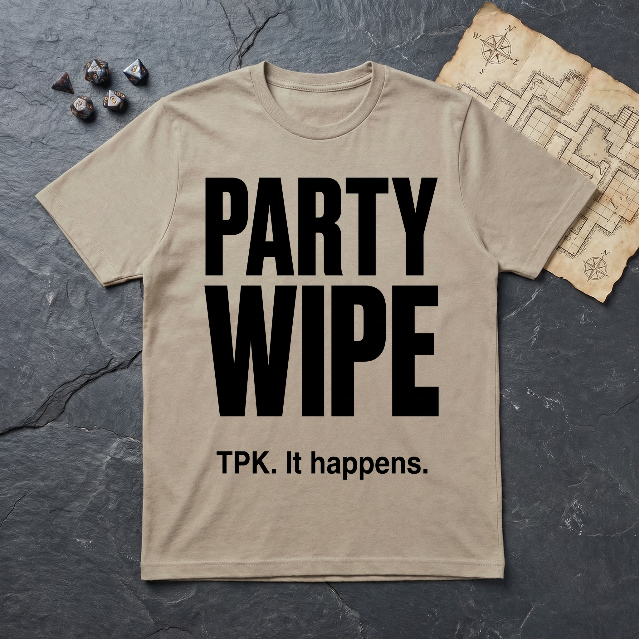 Party Wipe T-Shirt — Sand