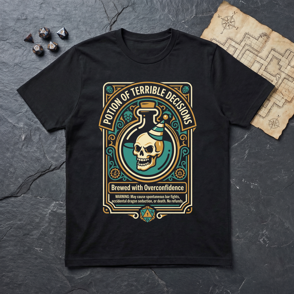 Potion of Terrible Decisions T-Shirt — Black