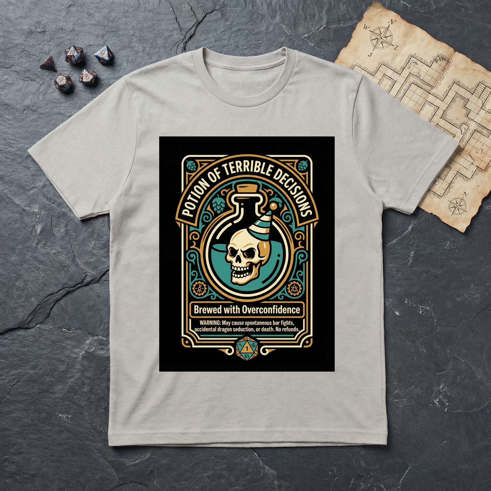 Potion of Terrible Decisions T-Shirt — Ice Grey