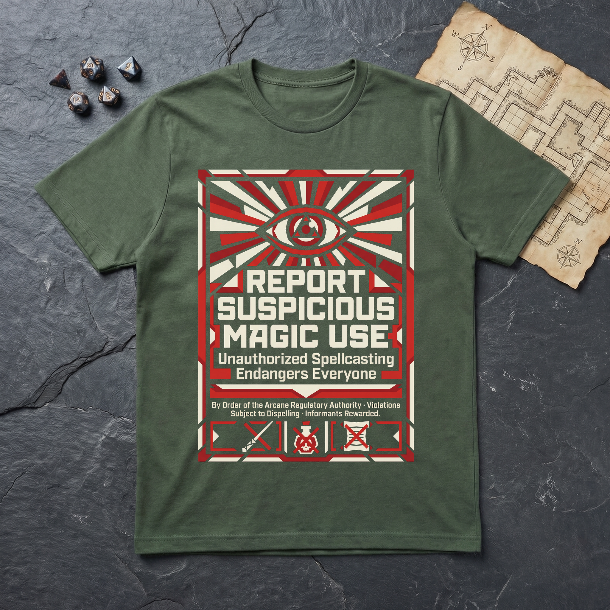 Report Suspicious Magic T-Shirt — Military Green
