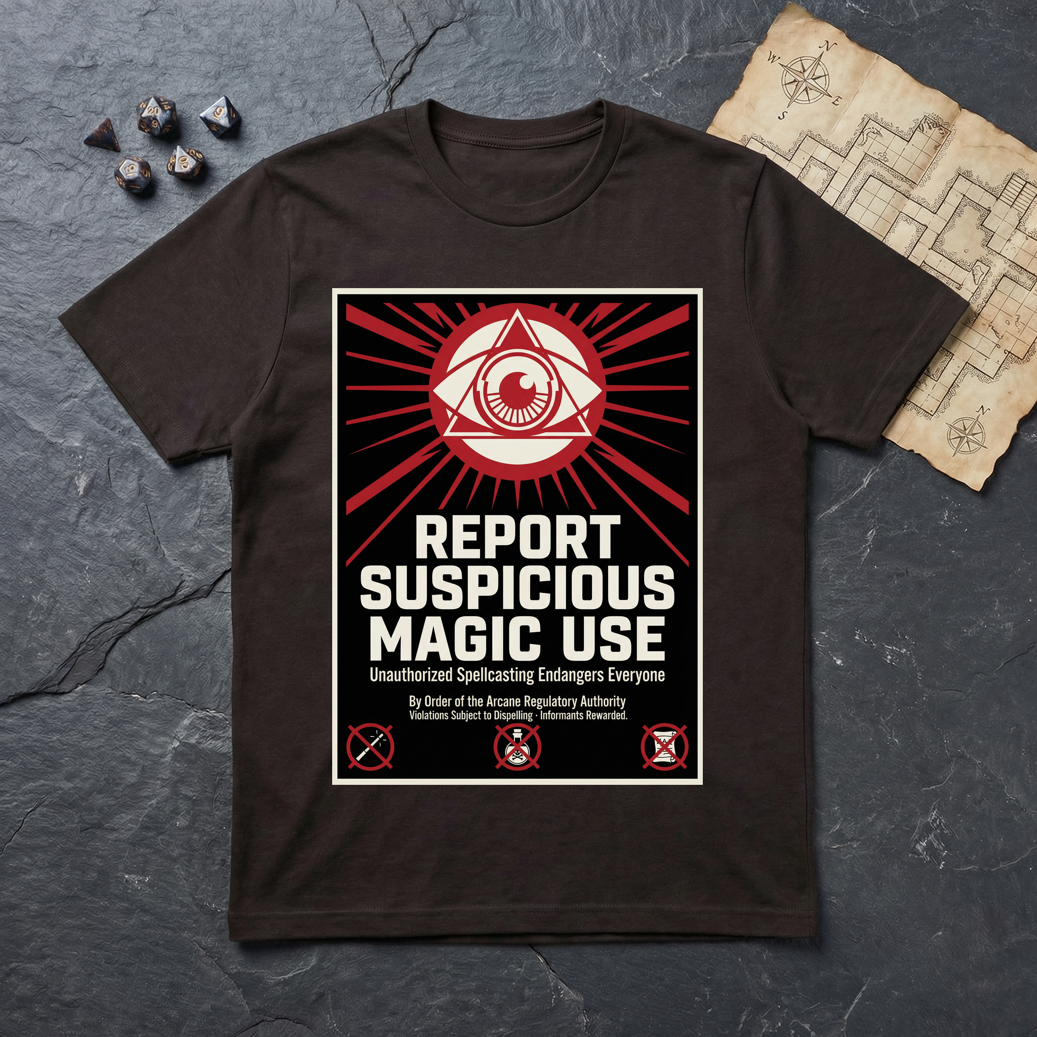Report Suspicious Magic T-Shirt (V2) — Dark Chocolate