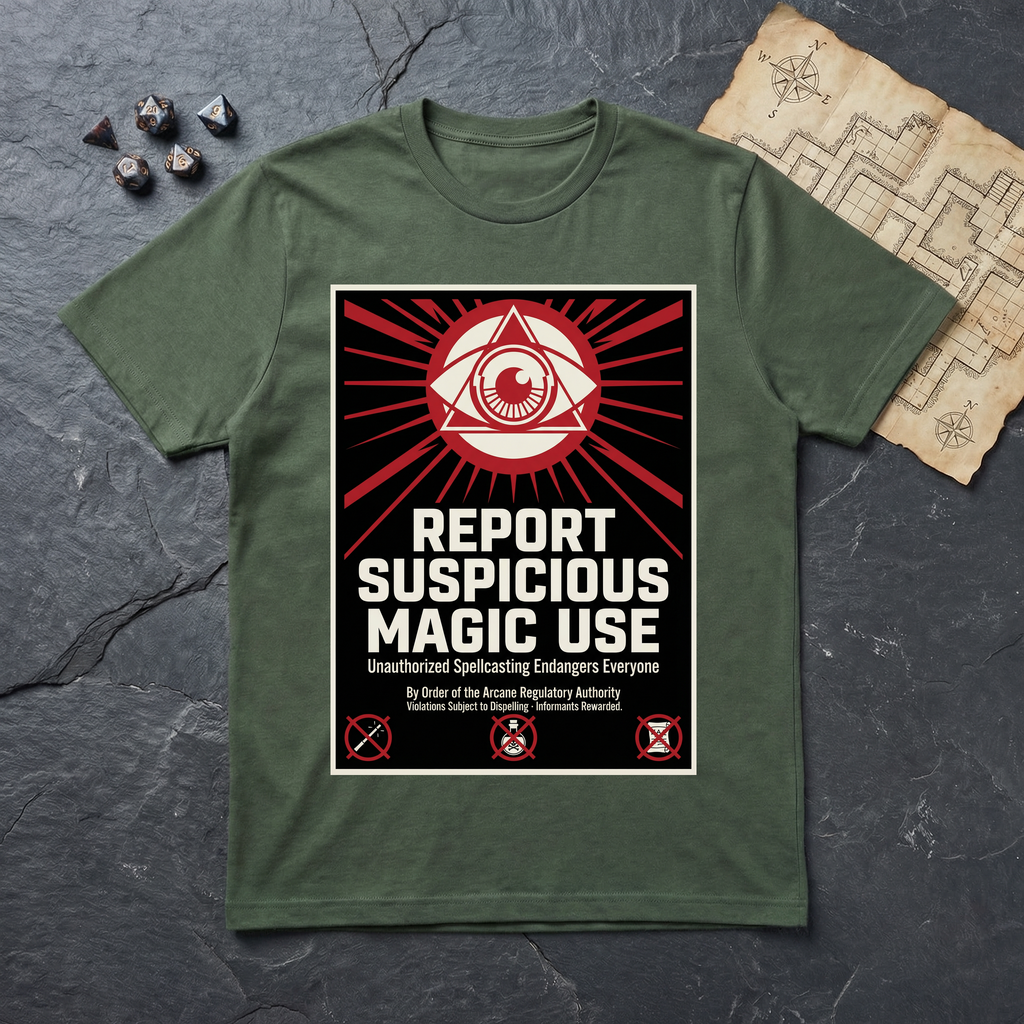 Report Suspicious Magic T-Shirt (V2) — Military Green