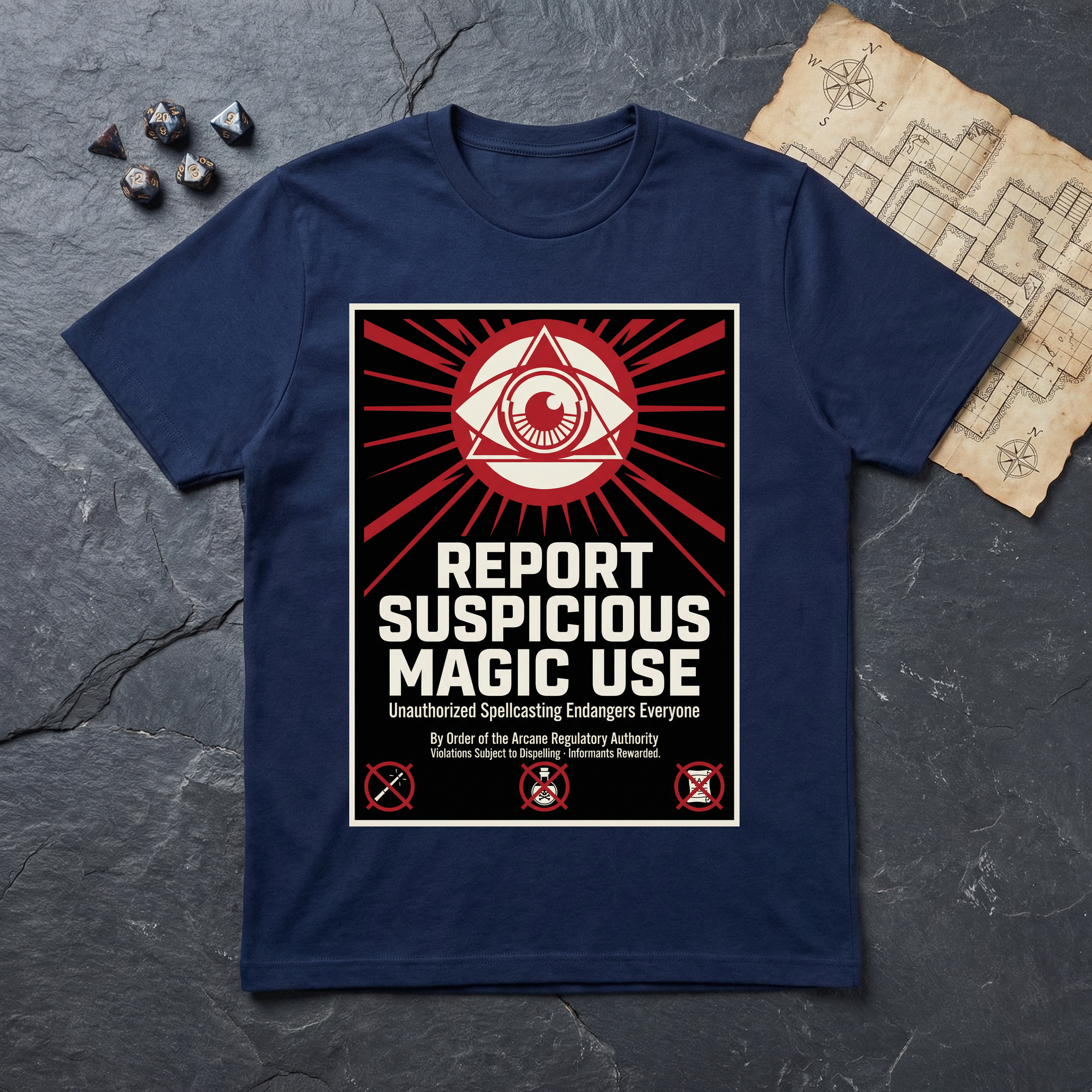 Report Suspicious Magic T-Shirt (V2) — Navy