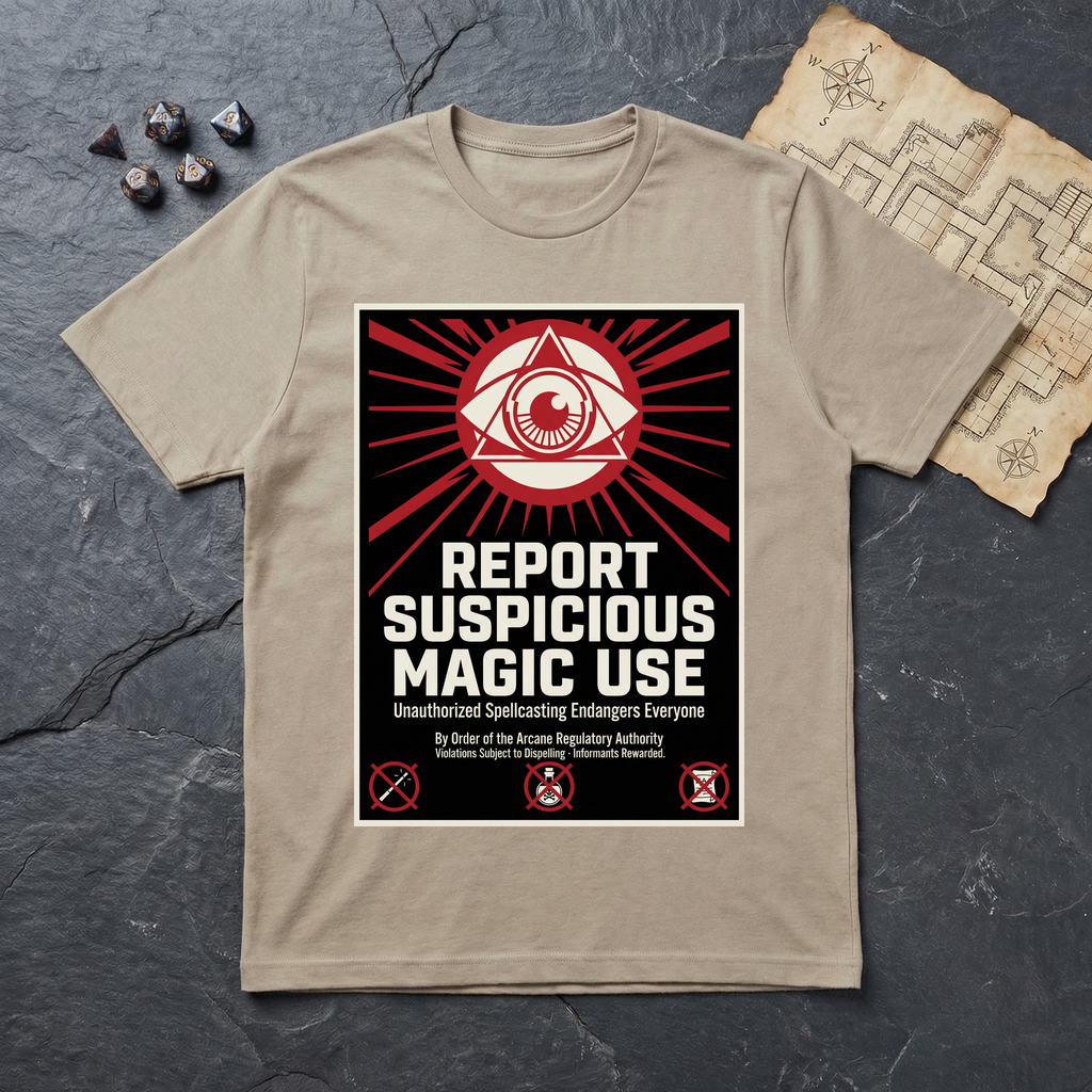 Report Suspicious Magic T-Shirt (V2) — Sand