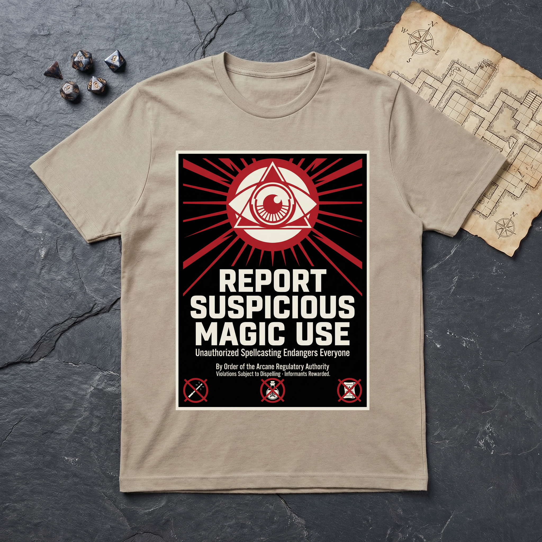 Report Suspicious Magic T-Shirt (V2) — Sand