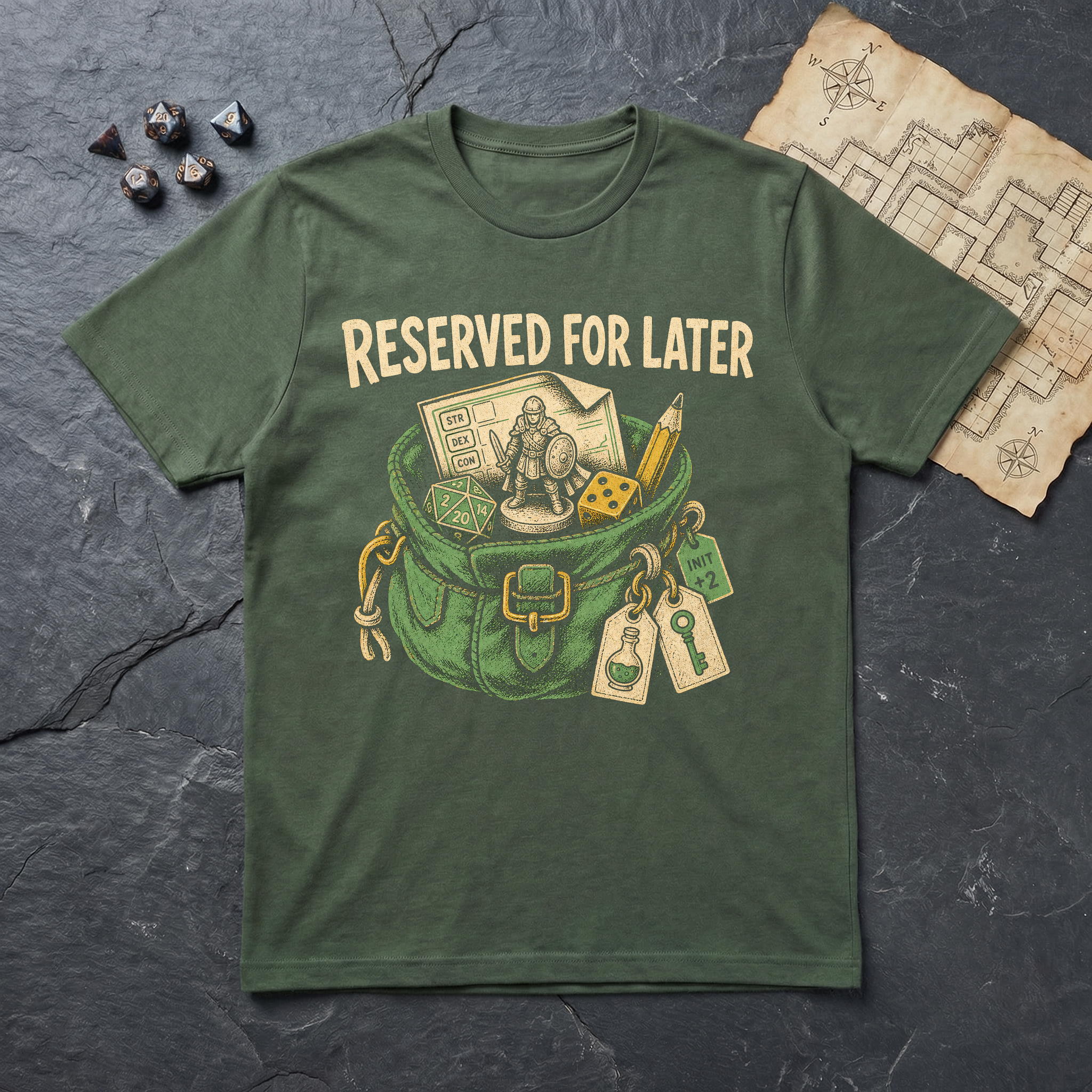 Reserved For Later T-Shirt — Military Green