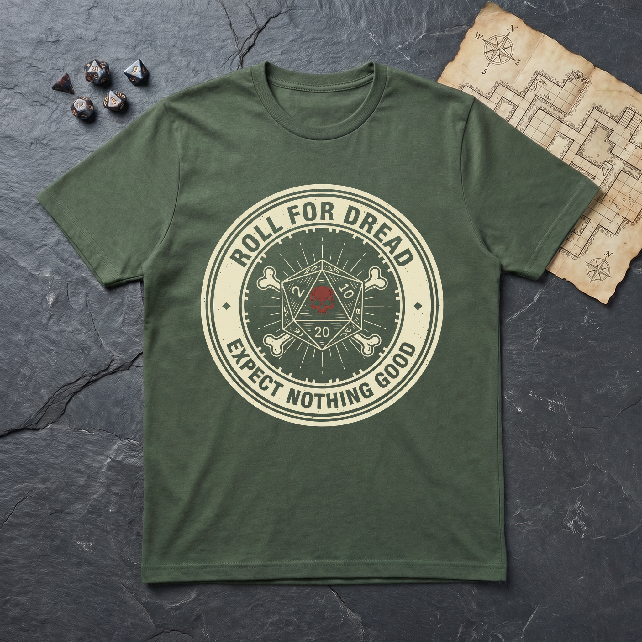Roll for Dread T-Shirt — Military Green