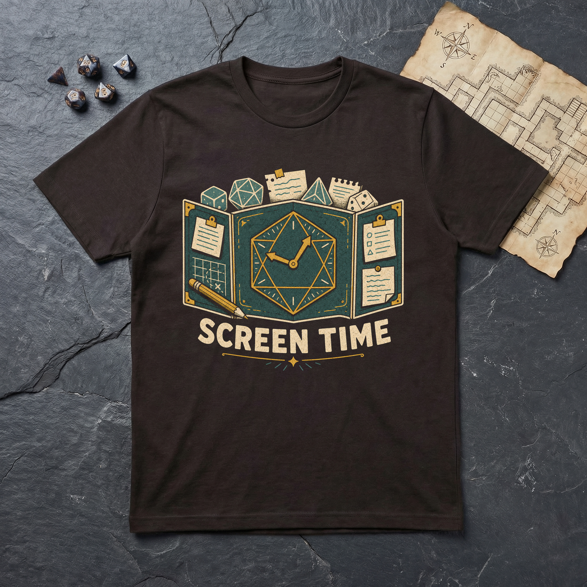Screen Time T-Shirt — Dark Chocolate